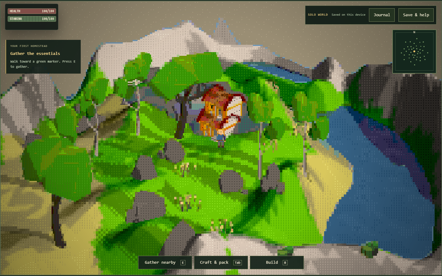 The hosted solo island and resource markers