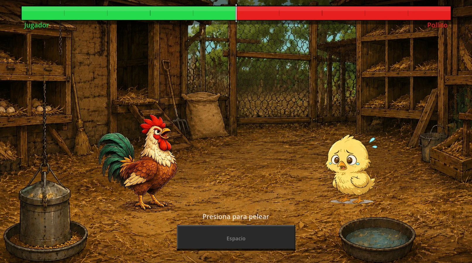 Cluck Battle microphone chicken duel scene 3