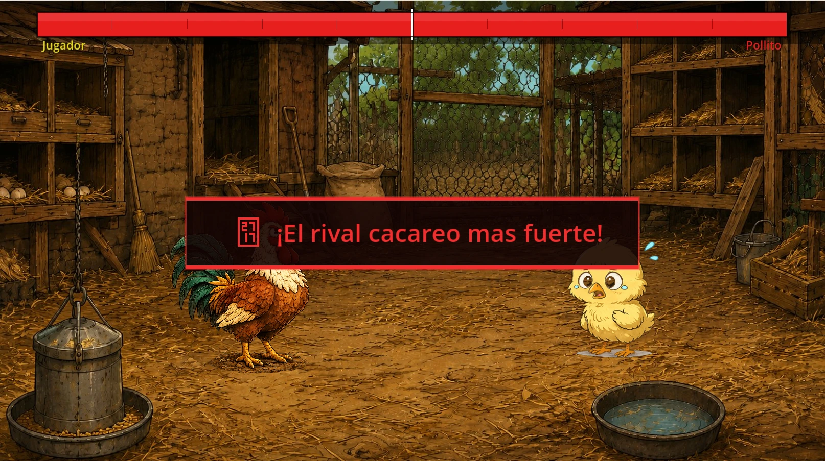 Cluck Battle microphone chicken duel scene 4