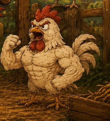 Cluck Battle microphone chicken game cover