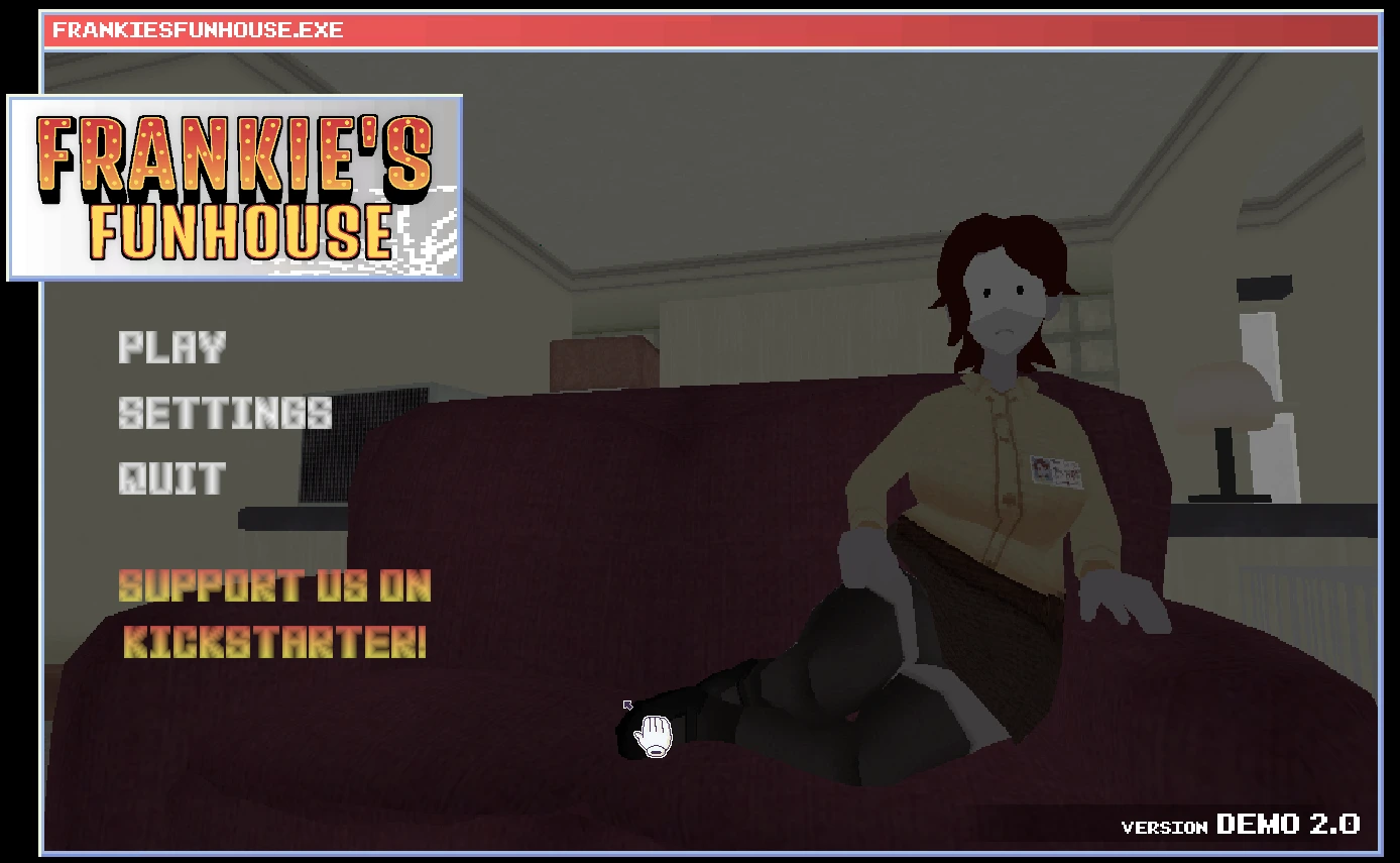 Frankie's Fun House main menu with Ms. Happ