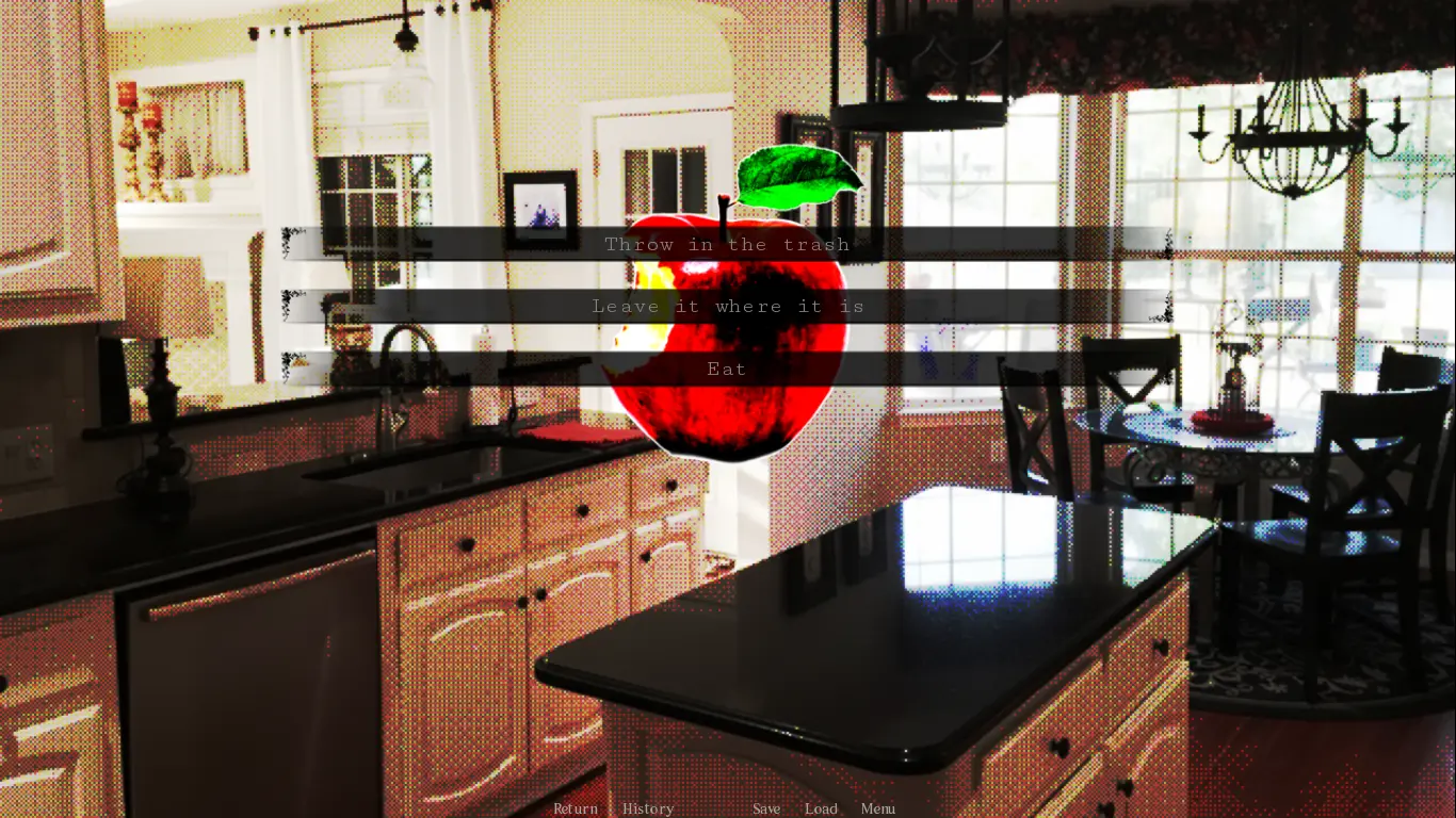 Home Is Where He Is apple choice in a bright kitchen