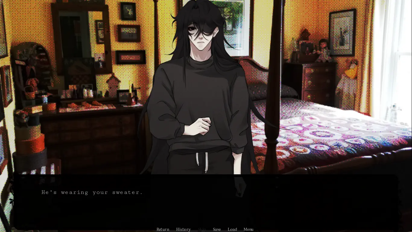 Bedroom dialogue scene in Home Is Where He Is