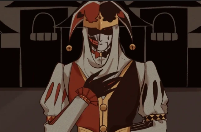 Kingdom of Marionettes logo cover featuring the masked jester