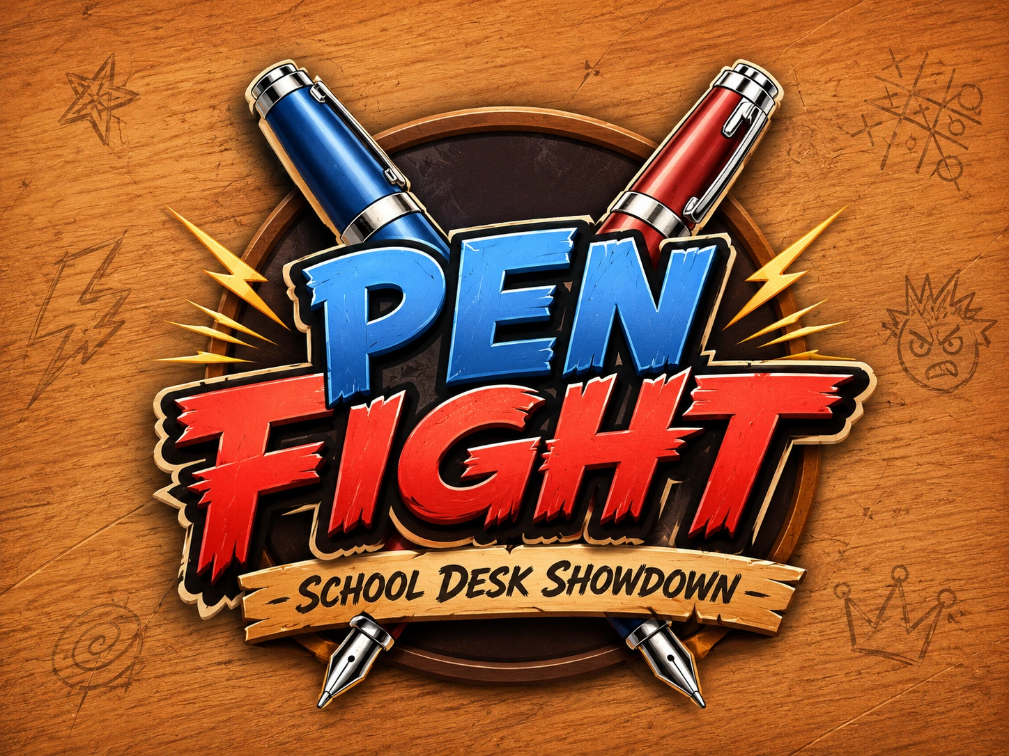 Pen Fight red and blue pen physics duel logo