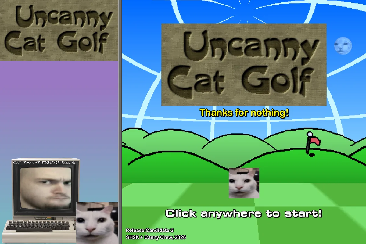 Uncanny Cat Golf green maze course with sand and water